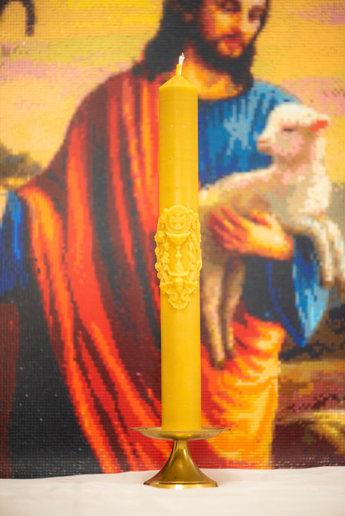 „Krikščioniškas gyvenimas“ – bičių vaško žvakė - Fons Misericordiae