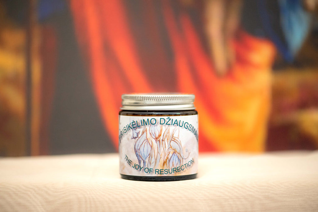 „Prisikėlimo džiaugsmas“ – aromatinė sojų vaško žvakė - Fons Misericordiae - Aromatinės žvakės